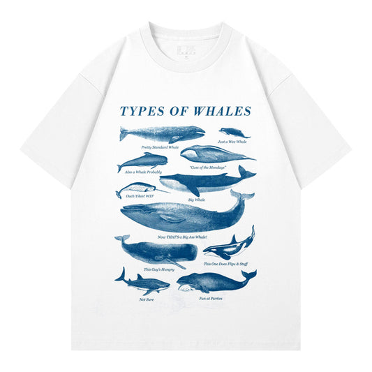 Cetacean Sensation T-Shirt Breezy Blue Whales Tee